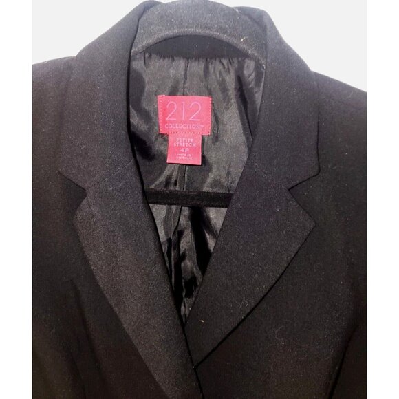 Black Stretch Blazer Womens Size 4 212 Collection 2 Button Jacket - Picture 4 of 7